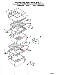 03 - Refrigerator Shelf Parts parts for Whirlpool Refrigerator CS22AFXKS05 from AppliancePartsPros.com