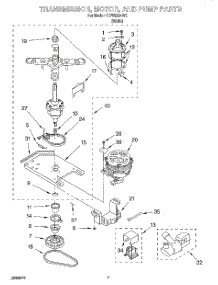 04 - Transmission, Motor And Pump parts for Whirlpool Washer CCW5264W2 from AppliancePartsPros.com