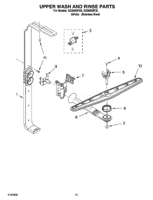 10 - Upper Wash And Rinse Parts parts for Whirlpool Dishwasher IUD8000RQ6 from AppliancePartsPros.com