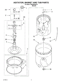 03 - Agitator, Basket And Tub parts for Whirlpool Washer 7MLSR7533JT4 from AppliancePartsPros.com
