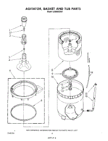04 - Agitator, Basket And Tub parts for Whirlpool Washer LA9800XSW1 from AppliancePartsPros.com