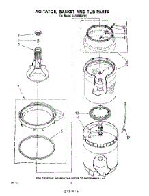 04 - Agitator, Basket And Tub parts for Whirlpool Washer LA3300XPW3 from AppliancePartsPros.com
