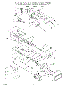 04 - Motor And Ice Container parts for Kitchenaid Refrigerator KSRP22QDAL00 from AppliancePartsPros.com