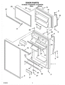 02 - Door parts for Whirlpool Refrigerator CT21GKXKT02 from AppliancePartsPros.com
