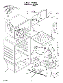 03 - Liner parts for Whirlpool Refrigerator 5VET0WPKLQ00 from AppliancePartsPros.com