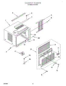 04 - Cabinet parts for Whirlpool Air Conditioner RA123G0 from AppliancePartsPros.com