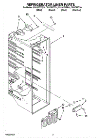 02 - Refrigerator Liner Parts parts for Whirlpool Refrigerator CS22CFXTQ01 from AppliancePartsPros.com
