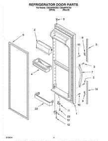 06 - Refrigerator Door Parts parts for Whirlpool Refrigerator CS25AFXKT02 from AppliancePartsPros.com