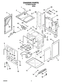 03 - Chassis Parts parts for Whirlpool Range IRP33801 from AppliancePartsPros.com