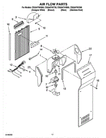 10 - Air Flow Parts parts for Whirlpool Refrigerator CS22AFXKT05 from AppliancePartsPros.com