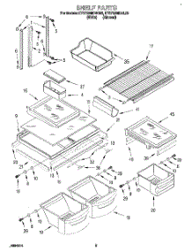 03 - Shelf parts for Kitchenaid Refrigerator KTRP20MDAL03 from AppliancePartsPros.com