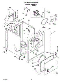 02 - Cabinet Parts parts for Whirlpool Dryer REX3614PW1 from AppliancePartsPros.com