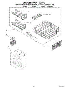 11 - Lower Rack parts for Kitchenaid Dishwasher KUDS01FLBS0 from AppliancePartsPros.com