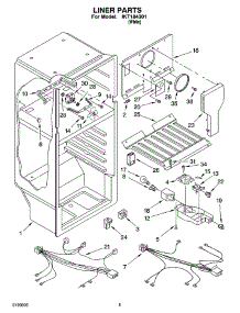 03 - Liner Parts parts for Whirlpool Refrigerator IKT184301 from AppliancePartsPros.com
