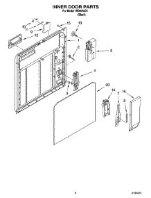 02 - Inner Door Parts parts for Whirlpool Dishwasher IRD6750D1 from AppliancePartsPros.com