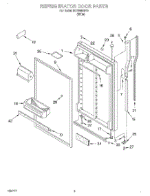 02 - Refrigerator Door parts for Whirlpool Refrigerator 3XKVN490F00 from AppliancePartsPros.com