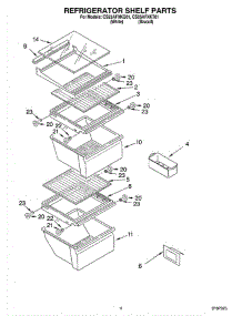 03 - Refrigerator Shelf parts for Whirlpool Refrigerator CS25AFXKQ01 from AppliancePartsPros.com