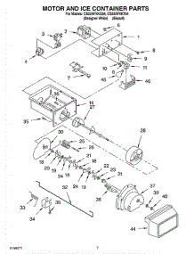 05 - Motor And Ice Container parts for Whirlpool Refrigerator CS22AFXKQ04 from AppliancePartsPros.com