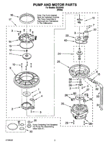 04 - Pump And Motor Parts parts for Whirlpool Dishwasher ISU58460 from AppliancePartsPros.com