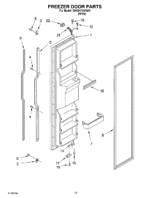 08 - Freezer Door parts for Whirlpool Refrigerator 3XKGN7050W01 from AppliancePartsPros.com