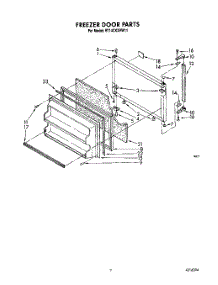 06 - Freezer Door parts for Whirlpool Refrigerator RT14CKXVL11 from AppliancePartsPros.com