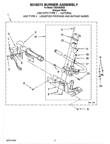 03 - 8318272 Burner Assembly parts for Whirlpool Dryer CGDX463SQ0 from AppliancePartsPros.com