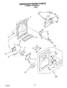 08 - Dispenser Front parts for Whirlpool Refrigerator 7ED7FHGXKQ01 from AppliancePartsPros.com