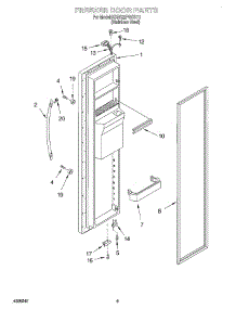 06 - Freezer Door parts for Kitchenaid Refrigerator KSRS22FGSS11 from AppliancePartsPros.com