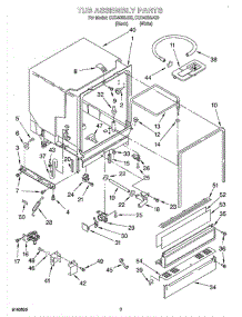 03 - Tub Assembly parts for Whirlpool Dishwasher CUD4000JB0 from AppliancePartsPros.com
