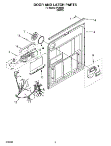 03 - Door And Latch Parts parts for Whirlpool Dishwasher IPU98660 from AppliancePartsPros.com