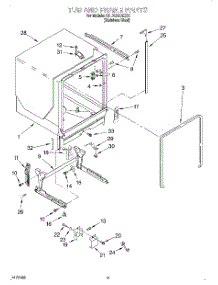 08 - Tub And Frame parts for Kitchenaid Dishwasher KUDC24SESS4 from AppliancePartsPros.com