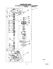 10 - Gearcase parts for Whirlpool Washer 4XLA87W92AN0 from AppliancePartsPros.com