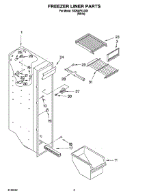 04 - Freezer Liner Parts parts for Whirlpool Refrigerator SS25AFXLQ01 from AppliancePartsPros.com