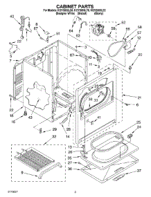 02 - Cabinet parts for Kitchenaid Dryer KGYS850LQ0 from AppliancePartsPros.com