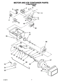 05 - Motor And Ice Container Parts parts for Whirlpool Refrigerator INQ225300 from AppliancePartsPros.com