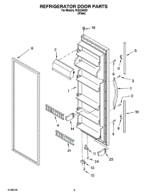 06 - Refrigerator Door Parts parts for Whirlpool Refrigerator IKQ224303 from AppliancePartsPros.com