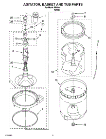 03 - Agitator, Basket And Tub Parts parts for Whirlpool Washer IM45001 from AppliancePartsPros.com