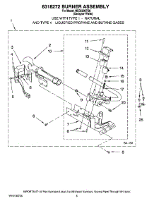 03 - 8318272 Burner Assembly parts for Maytag Dryer NGD5200TQ0 from AppliancePartsPros.com