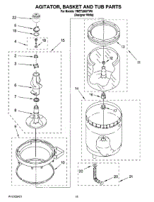 10 - Agitator, Basket And Tub Parts parts for Maytag Washer Dryer Combo YMET3800TW0 from AppliancePartsPros.com