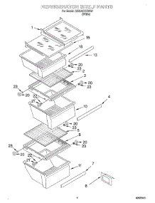 03 - Refrigerator Shelf parts for Whirlpool Refrigerator SS25AEXHW00 from AppliancePartsPros.com