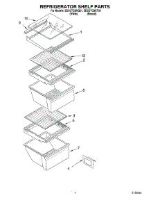 03 - Refrigerator Shelf parts for Whirlpool Refrigerator ED2GTQXKQ01 from AppliancePartsPros.com