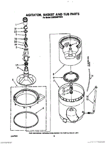 05 - Agitator, Basket And Tub parts for Kitchenaid Washer KAWE800TWH0 from AppliancePartsPros.com