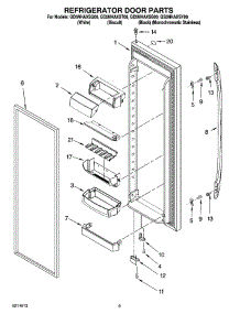 06 - Refrigerator Door Parts parts for Whirlpool Refrigerator GS5NHAXSY00 from AppliancePartsPros.com