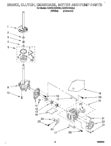 04 - Brake, Clutch, Gearcase, Motor And Pump parts for Kitchenaid Washer KAWE470BAL0 from AppliancePartsPros.com