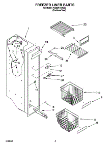 04 - Freezer Liner Parts parts for Whirlpool Refrigerator 7SS25HFXMS00 from AppliancePartsPros.com