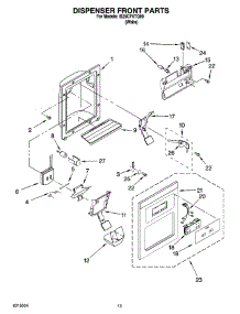 08 - Dispenser Front Parts parts for Whirlpool Refrigerator IS25CFXTQ00 from AppliancePartsPros.com