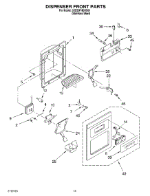 07 - Dispenser Front parts for Whirlpool Refrigerator 3XES0FHGKS01 from AppliancePartsPros.com