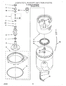 10 - Agitator, Basket And Tub parts for Whirlpool Washer Dryer Combo BYCWD6274W1 from AppliancePartsPros.com