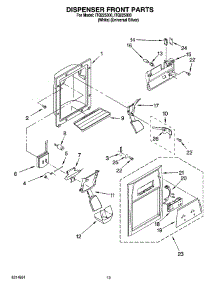 08 - Dispenser Front Parts parts for Whirlpool Refrigerator ITQ225300 from AppliancePartsPros.com