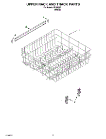 09 - Upper Rack And Track Parts parts for Whirlpool Dishwasher IPU98660 from AppliancePartsPros.com